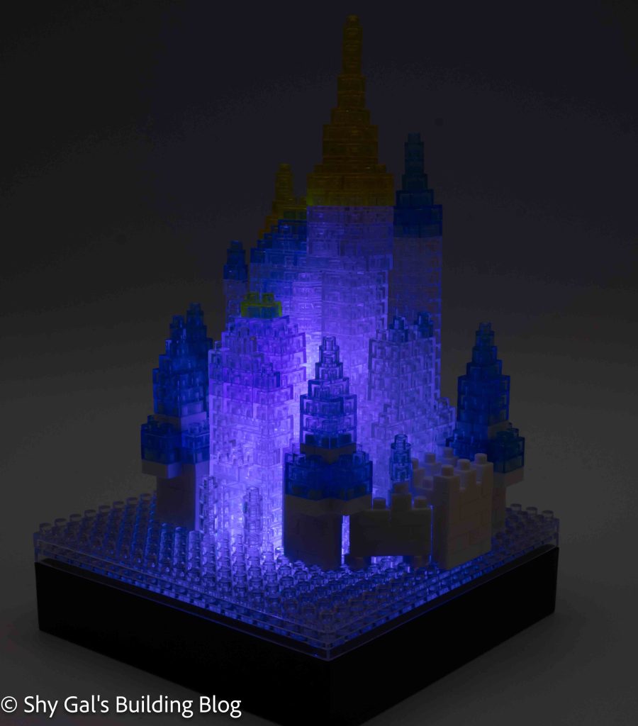 Once Upon a Time, Cinderella Castle build 3/4 view lit